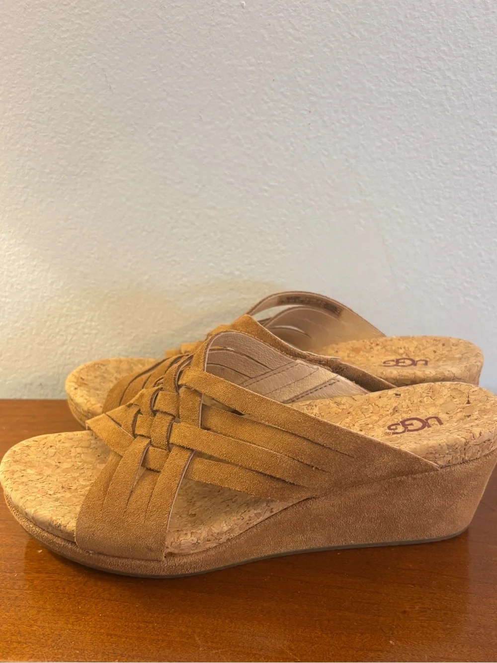 UGG Lilah Weave Strappy Wedge Slide Sandals